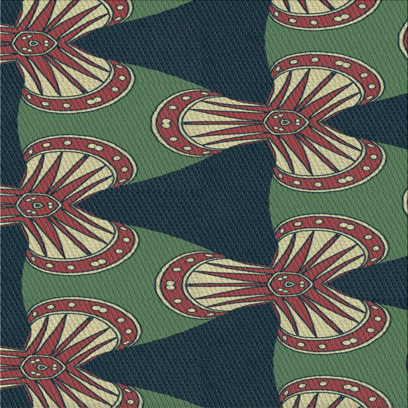 Vert Tapis décoratif, Carré 8 pi