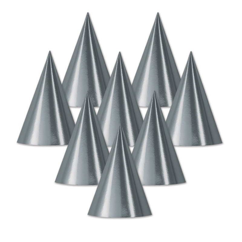 Foil Cone Hat, Silver