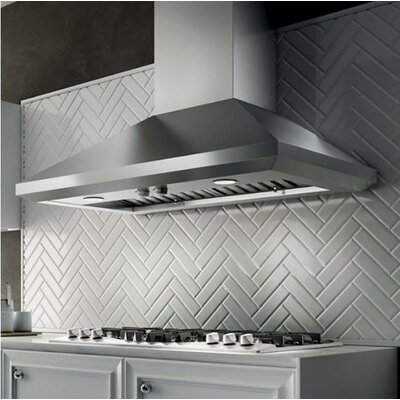 48"" Leone 1200 CFM Ducted Wall Mount Range Hood in Stainless Steel -  Elica, ELN148SS