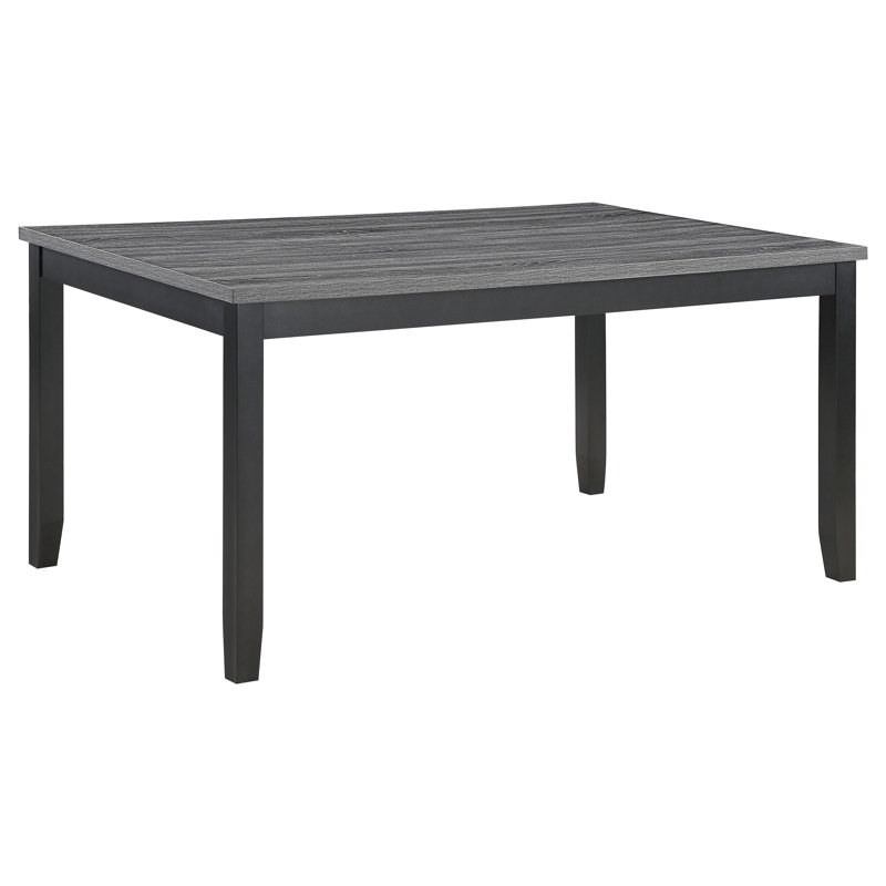 Gray and Black Rectangular Dining Set with Bench and 4 Chairs