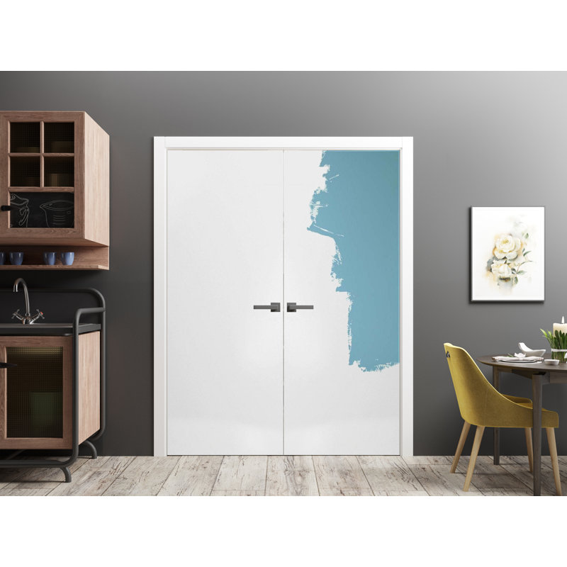 Portes françaises à panneaux en bois Planum, 56 po x 84 po, Avec une couche d'apprêt