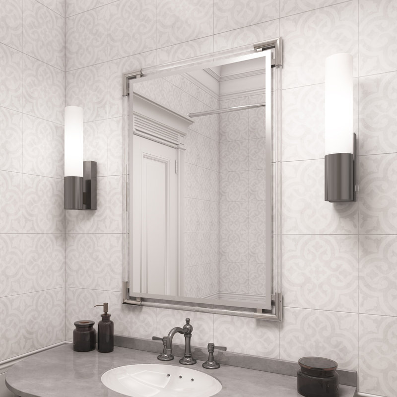 Armistead Elsie Beveled Silver & Acrylic Accent Mirror