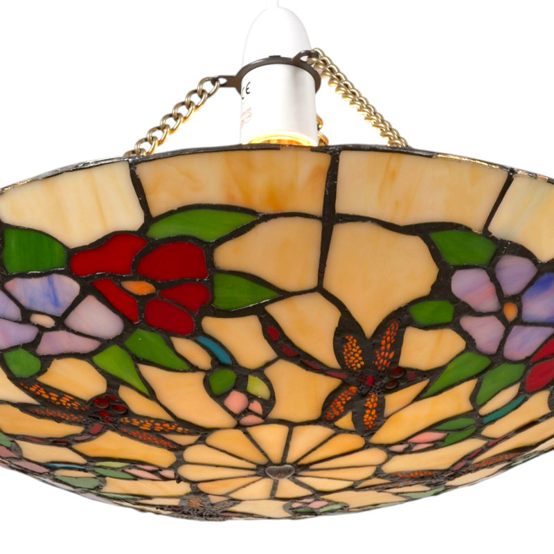 Stony Creek 12cm H Glass Bowl Pendant Shade ( Screw On ), Orange/Purple