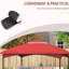 Auvent de remplacement pour pavillon de jardin 10 pi x 12 pi, rouge vin, 2 avec trous de drainage et auvent de remplacement rouge idéal pour ventilation d'air, 12 pi, drain de toit rentable