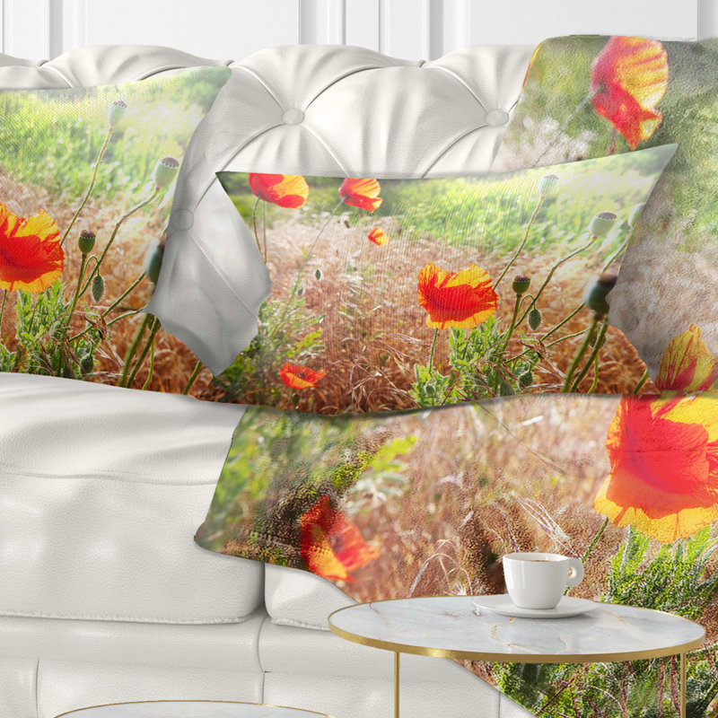 Coussin lombaire floral, Rectangulaire, 12 po x 20 po