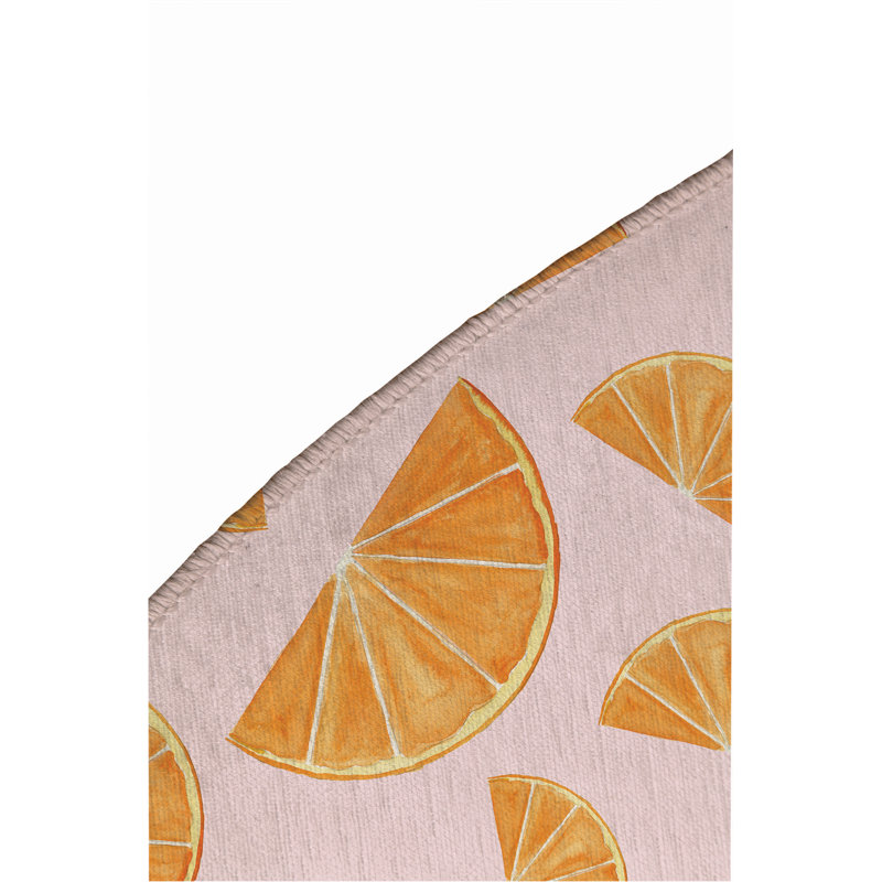 Tapis d'extérieur Summer Oranges, Rond 5 pi