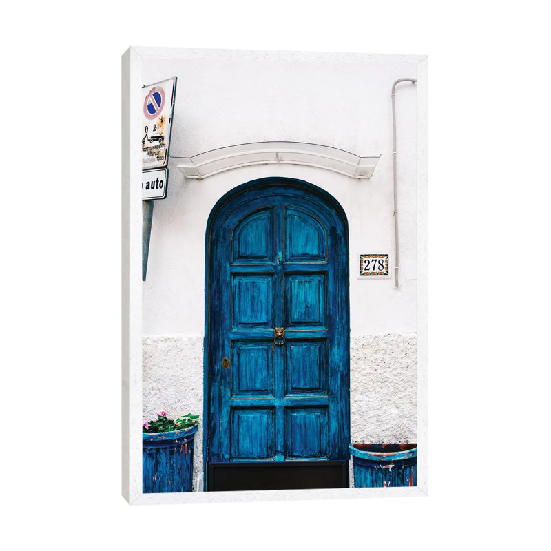Amalfi Coast Door by Bethany Young - Print on Canvas, White Framed, 101.6cm H x 66.04cm W x 3.81cm D