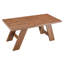 Table de salle à manger moderne en grain de bois de noyer avec conception épissée et pieds en V stables