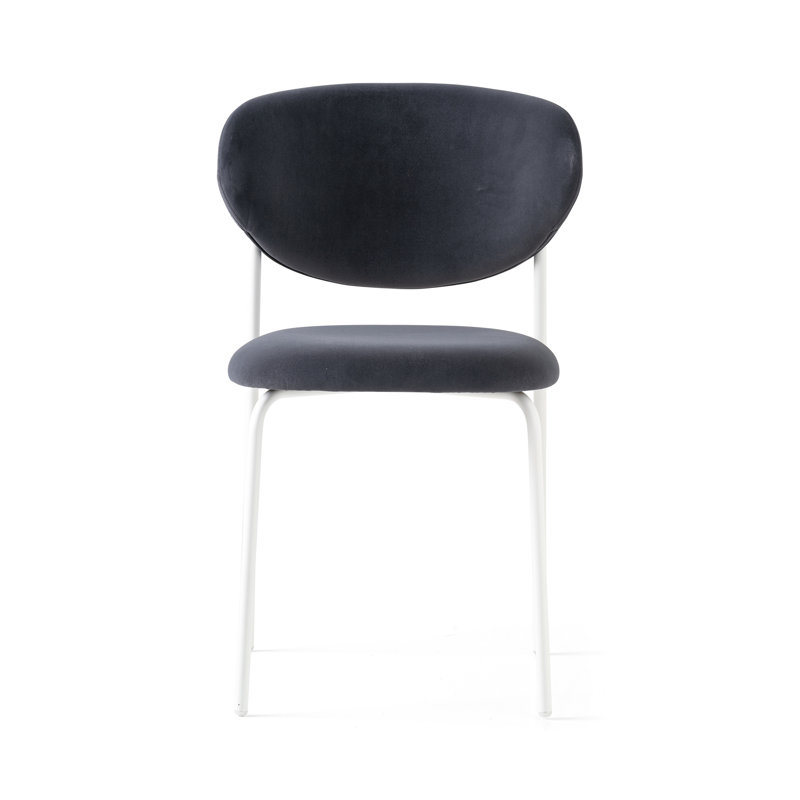 Cozy Upholstered Chair with Metal Frame, Forest Green, Matt Optic White