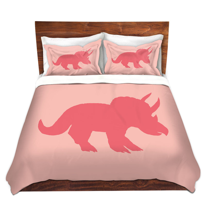  Housse de couette en microfibre rose Catherine Holcombe Dinosaur I, Très grand