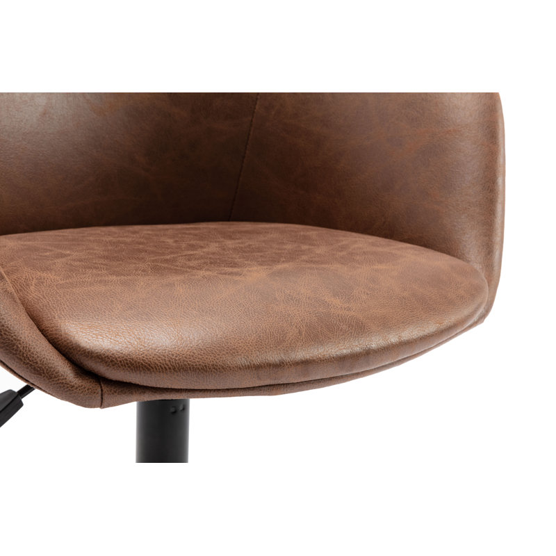 Chaise de travail Villagomez, Similicuir brun noyer