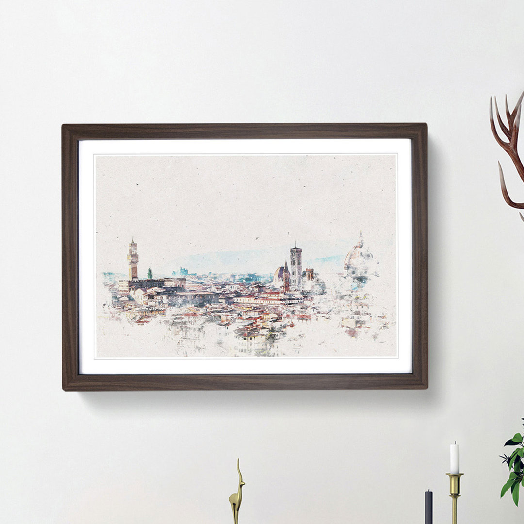 Florence Cathedral and Skyline in Italy - Framed Print