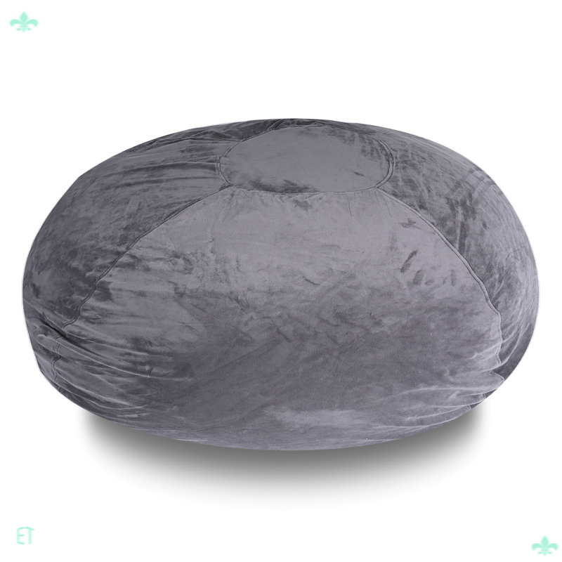 Fauteuil à billes Ben Velvet, Velours gris velours, H 27 po x l 34 po x P 34 po