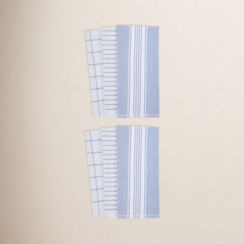 Damali Stripe Kitchen Towel Linen Set, Blue