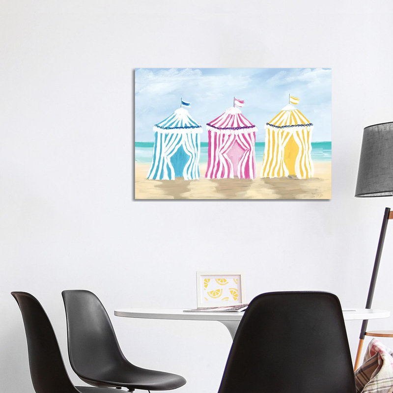 Beach Cabanas by Julie Derice - Wrapped Canvas Gallery-Wrapped Canvas Giclée, 101.6 cm H x 66.04 cm W x 1.91 cm D