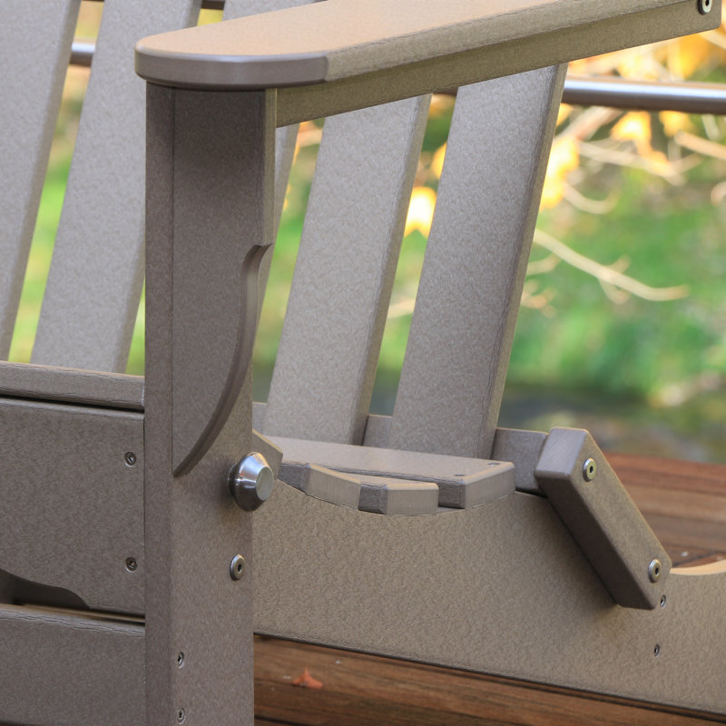 Chaise Adirondack pliante en plastique Leighton, Bois patiné