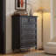 Armoire d'appoint en bois manufacturé noir massif
