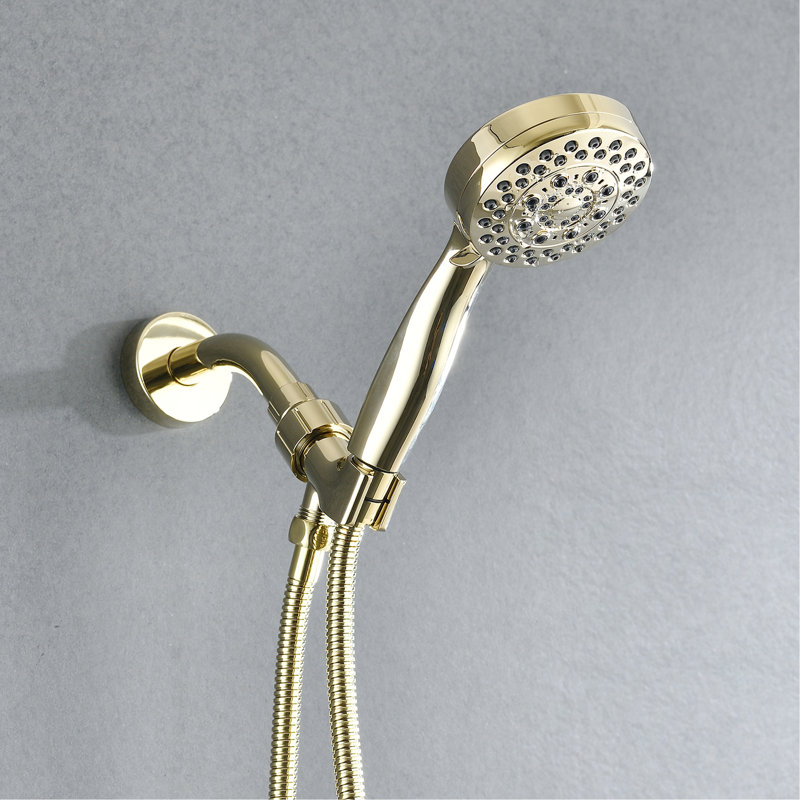 High Handheld Shower, 5 Spray Modes, , Abs Head Shower With , Construction, Gold