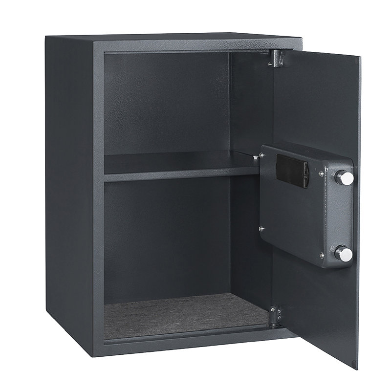 Coffre-fort numérique pour la maison avec 2 clés de remplacement manuelles Paragon - acier compact, gris