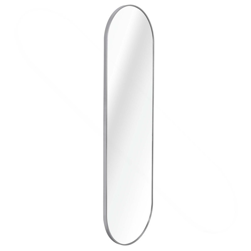 Miroir de salle de bain, 63 po x 20 po, Argent, Ovale