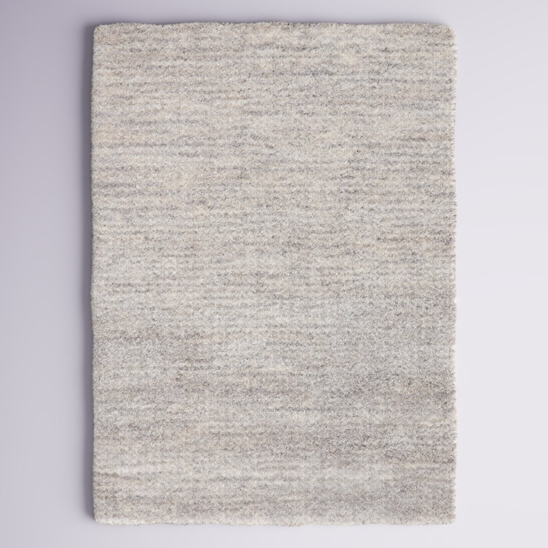 Tapis à poil long gris clair Kennedi, Rectangle 10 pi 2 po x 14 pi 1 po