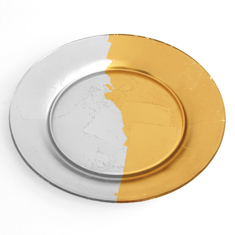 Assiette à hors-d'œuvre 7,5 po, Argenté/doré