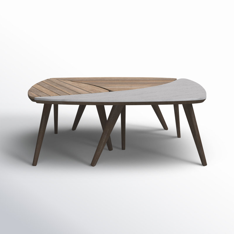 Table d'appoint en bois Akshada, Eucalyptus vieilli