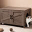 Porte de grange cachée en bois pour litière pour chat, grège