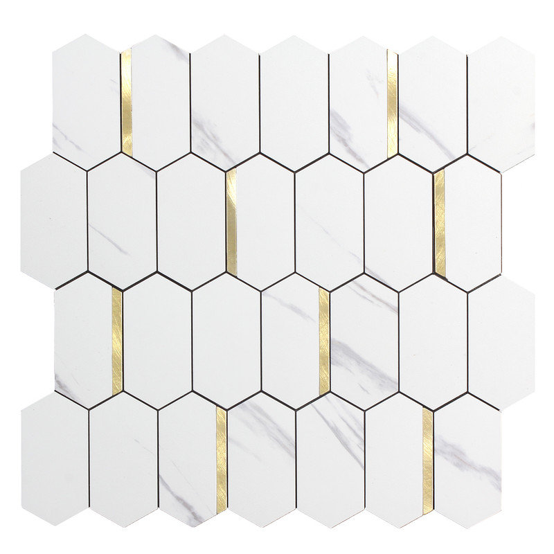 Carreau de mosaïque auto-adhésif en PVC l 12,2 po x L 12,6 po