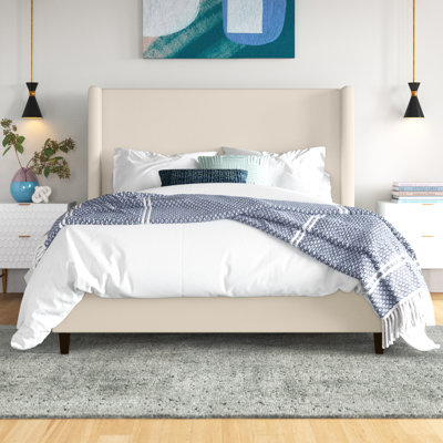 Ana Upholstered Wingback Bed