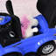 Poussette de voiture Ride On avec direction réglable et compartiment de rangement bleu pour les fonctions de divertissement 12 à 36 mois