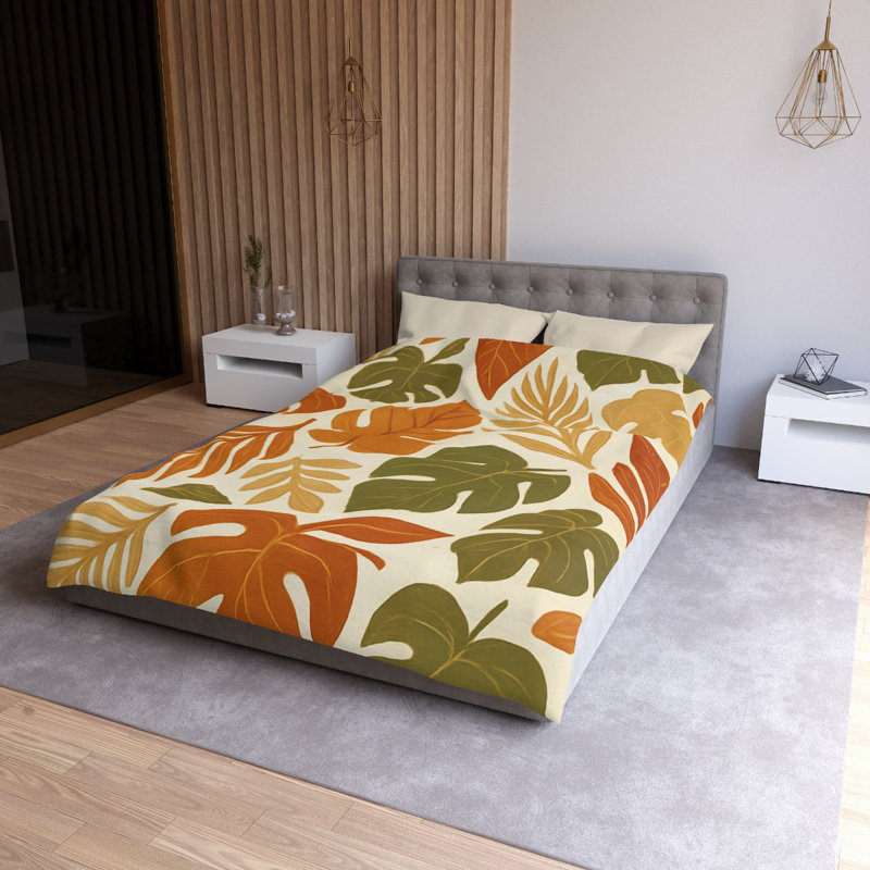 Microfiber Duvet Cover Boho Style, Design 64, Cream, Twin XL Duvet Cover