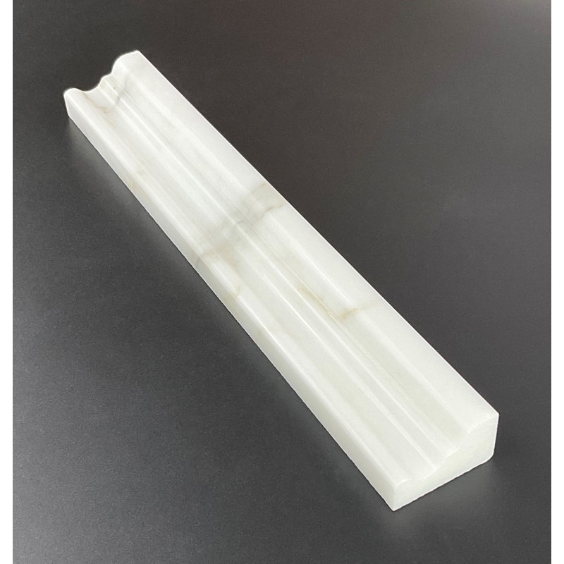 12" L x 1.8" W Marble Chair Rail Tile Trim, Calacatta Gold