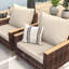 Ensemble de meubles de terrasse en rotin évidé à pieds hauts, 5 pièces, 7 sièges, ensemble de canapé avec coussin, coussin épais de 4 pouces, blanc