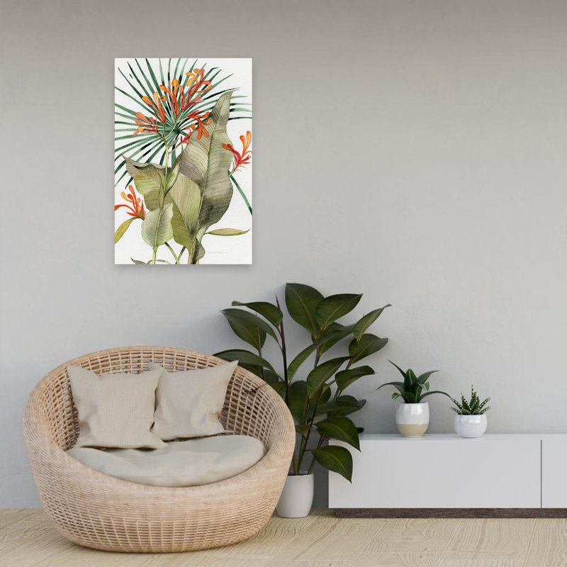 Botanical Flame Lilies Crop - Art floral, H 24 po x l 16 po