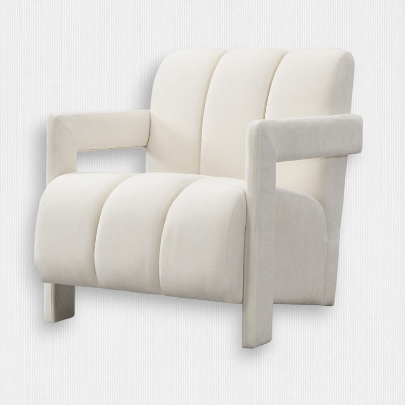 Fauteuil d'appoint rembourré de 26,3 po de largeur, Blanc