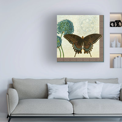 Art mural sur toile tendue - «Le Papillon - Square» de Gail Fraser pour décoration de salon, de chambre à coucher ou de bureau - 14 x 14