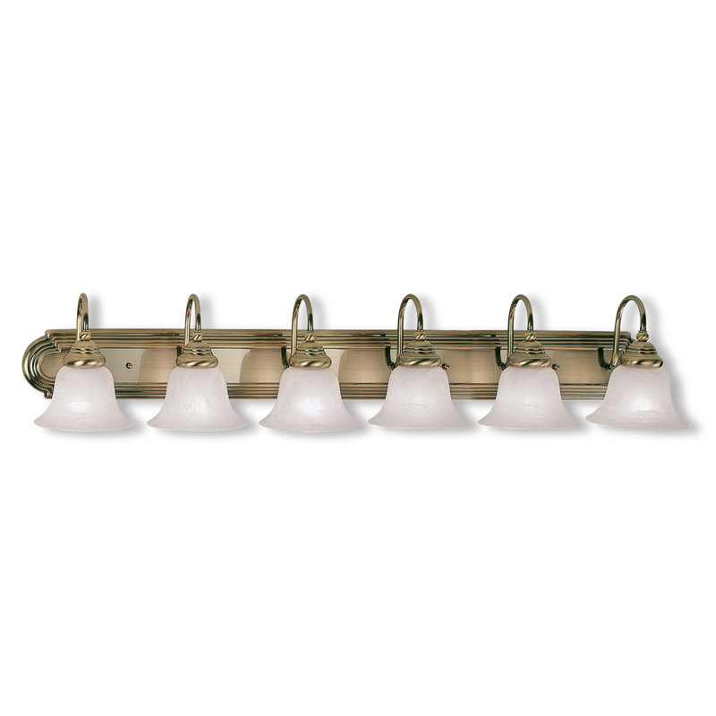 Belmont 6 - Light Dimmable Vanity Light, Antique Brass