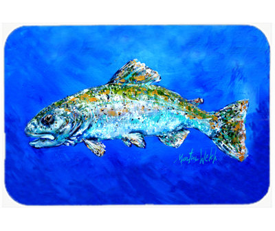 Caroline's Treasures Fish Headed Downstream Glass Cutting Board