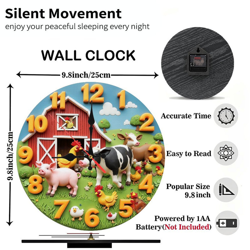 Horloge d'animaux de ferme