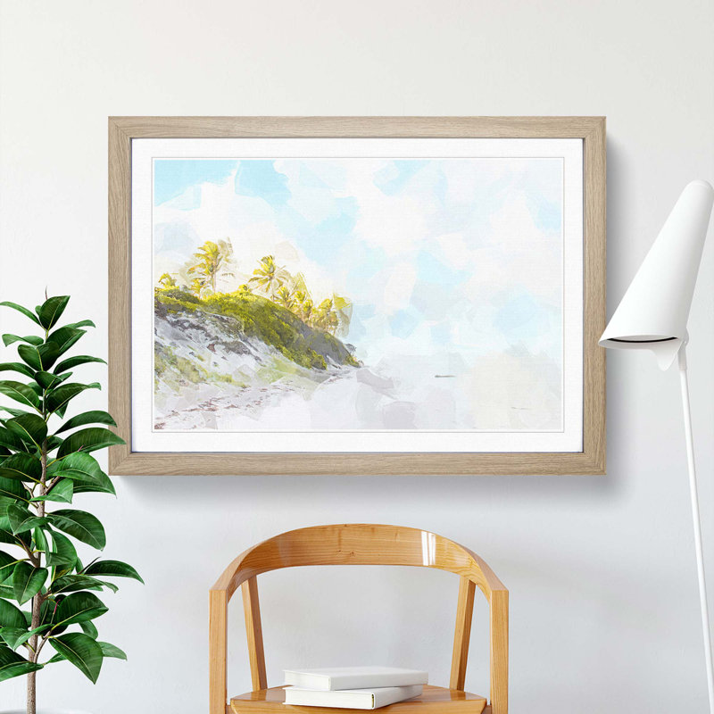 Beach in Pernambuco Brazil in Abstract - Picture Frame Graphic Art Print, 62cm H x 87cm W x 2cm D, Oak Framed