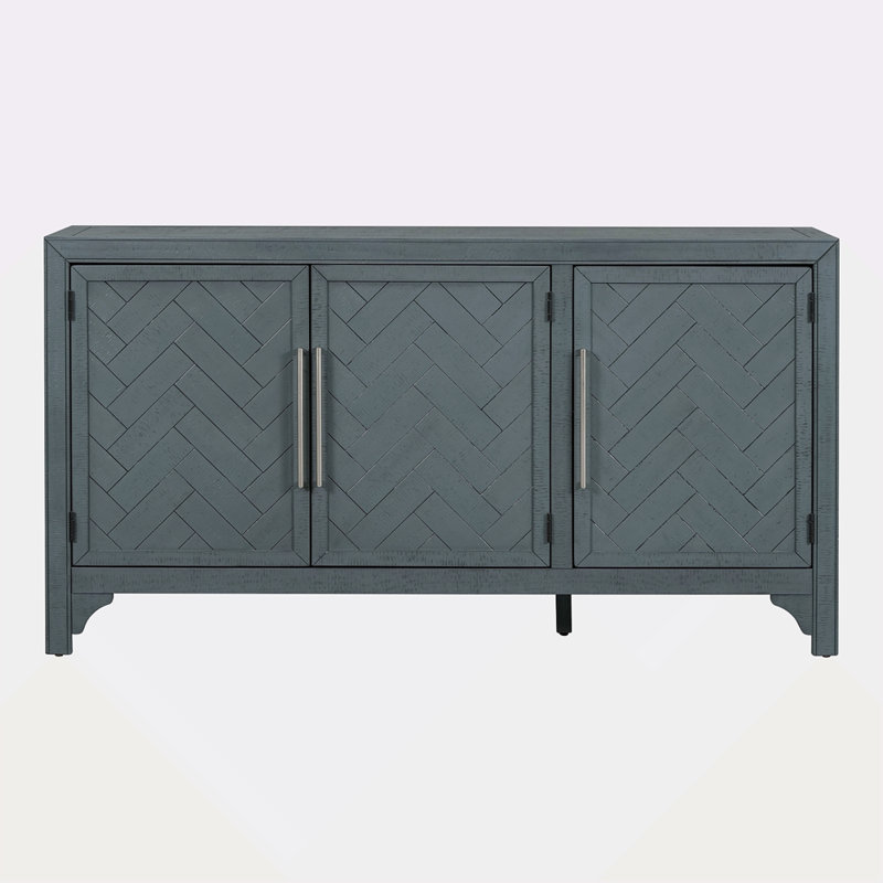Buffet de rangement conçu avec panneau de fibres à densité moyenne + placage de pin, tablettes réglables, convenant aux salons, aux entrées et aux salles d'étude.