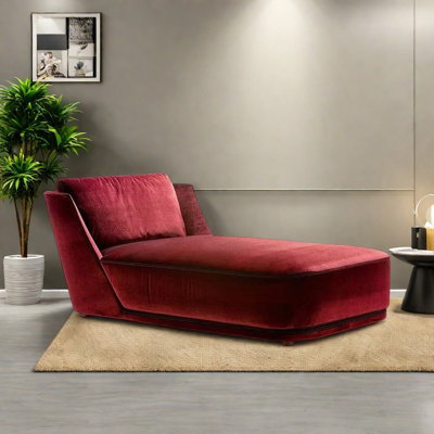 Chaise en velours rouge simple et moderne