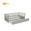 Lit de jour avec cadre gigogne, taille simple, gris