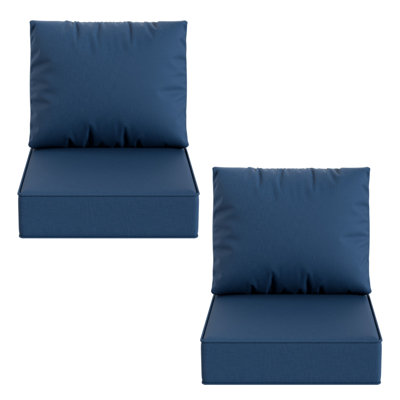 Outdoor Deep Seat Patio Chair Cushion Set, 6-Inch Thick 40D High-Density Foam, Water-Repellent & Fade-Resistant All-Weather Seat & Back Cushions for Outdoor Furniture