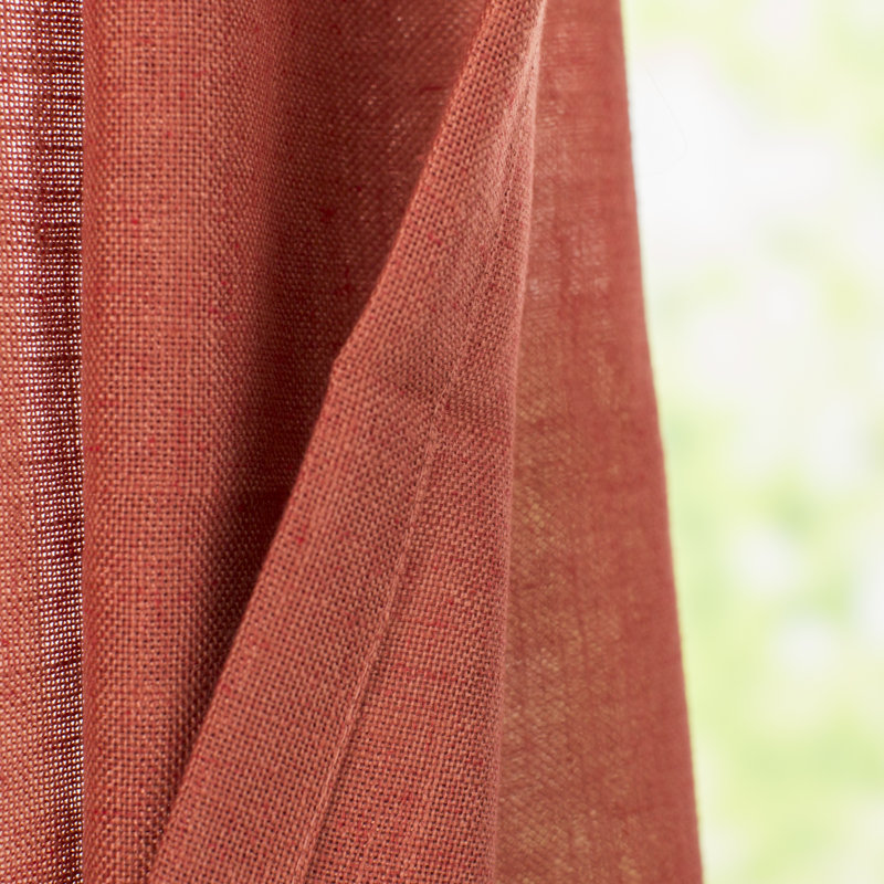 Sickels Semi Sheer Curtain Pair, Terra Red, 52" W x 96" L