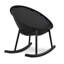 Chaises berçantes de patio industrielles modernes, chaises berçantes en forme d'œuf et chaises d'extérieur d'intérieur en plastique toutes saisons avec design perforé respirant pour la terrasse, le balcon, la véranda et le bord de la piscine, noir-1110699700