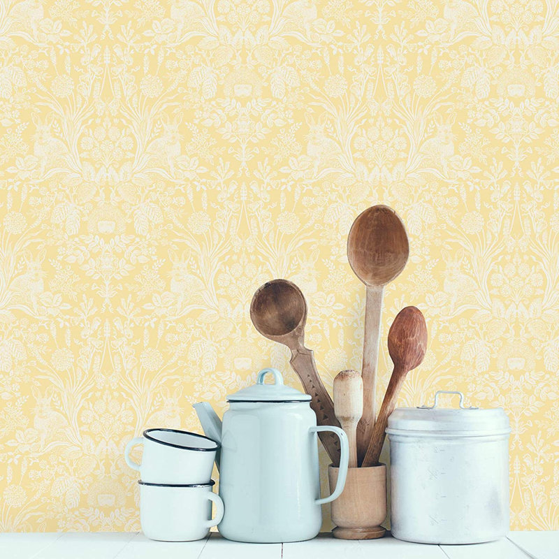 Jaclyn 10.05m x 53cm Matte Wallpaper Roll, Yellow