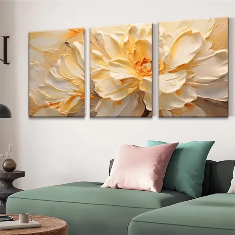 3 Piece Wrapped Canvas Print, 30 cm H x 60 cm W