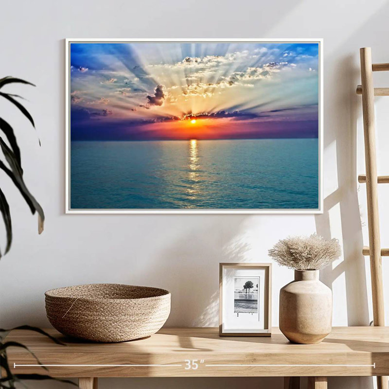 Golden Vanna Sunrise, 25 po x 17 po, Cadre flottant blanc